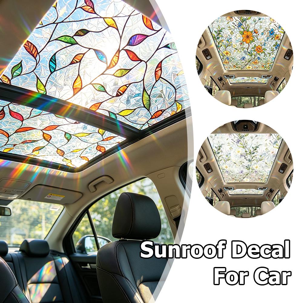Floral Stained Glass Car Sunro - Glass Protector Auto ulasan dan harga