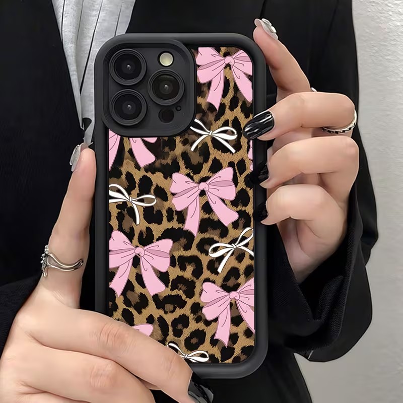 Leopard Print Bow Phone Case F - Apple Iphone 15 ulasan dan harga