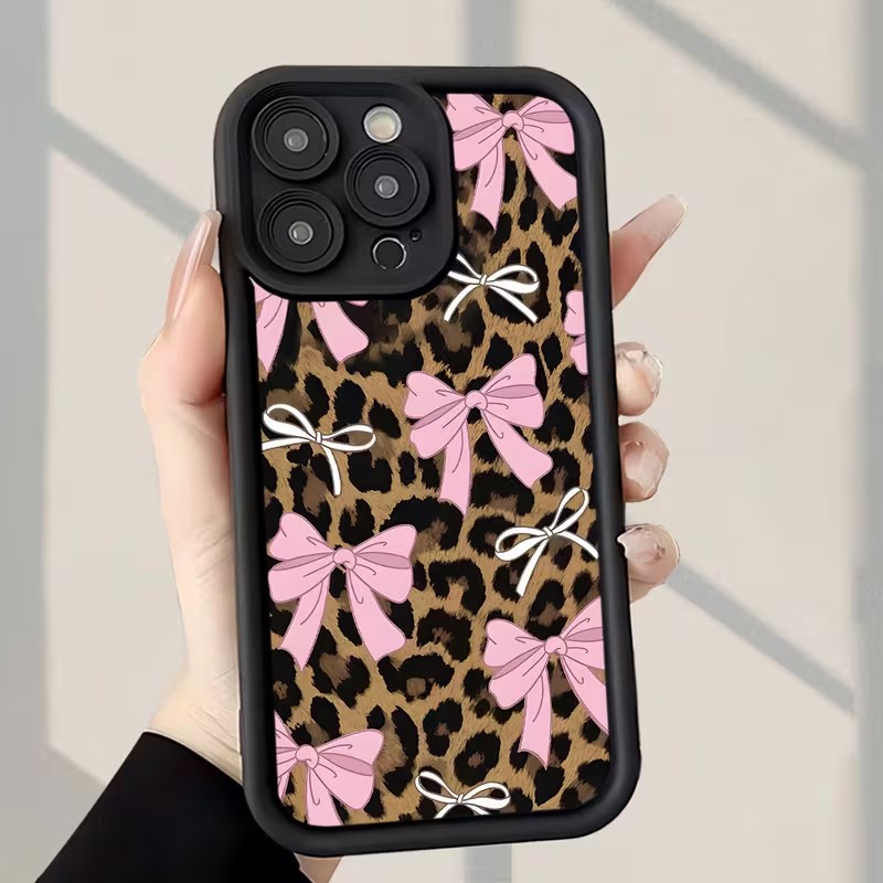 Leopard Print Bow Phone Case F - Apple Iphone 15 ulasan dan harga